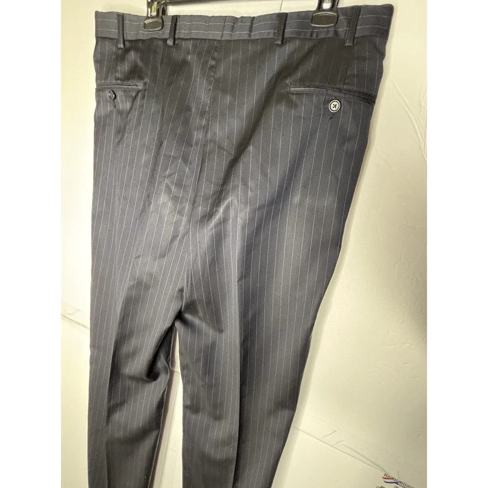Brooks Brothers 1818 Madison Wool Blue Pinstripe Dress Pants Mens 40x34 Pleated